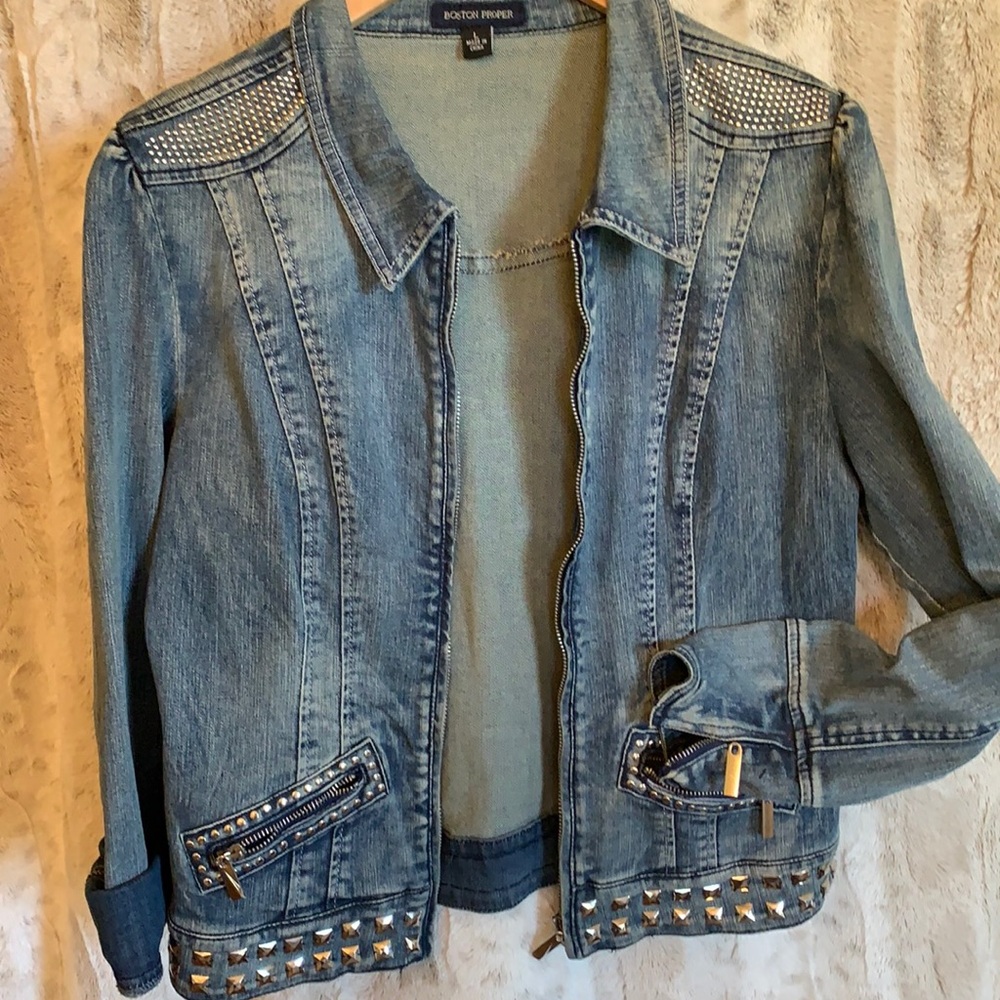 Denim Studded Jacket